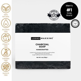 natural Charcoal Soap - Body Care Cleanser for Comfort and Skin Care - Ideal for Cleansing and Skin Repair