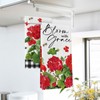 Uruney Spring Summer Geranium Flower Kitchen Dish Towels Set of