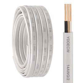 YDDECW 14/2 NM-B Wire with Ground - 25FT 14 Gauge Non-Metallic Sheathed Cable Pure Copper 14 AWG 2 Conductor Residential Indoor Wire for Outlets, Switches and Other Loads etc.