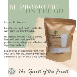 Milk Kefir Powder Ready To Use No Maintenance - Freeze Dried Milk Kefir made with Live Active Probiotic Cultures - Non GMO Gluten Free - Health Starter - Leche de Bulgaros en Polvo