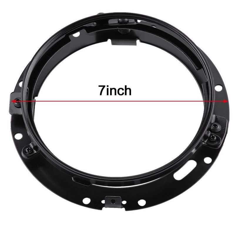KIMISS 7 Inch Motorcycle Headlight Bracket, Galvanized Headlight Round Ring