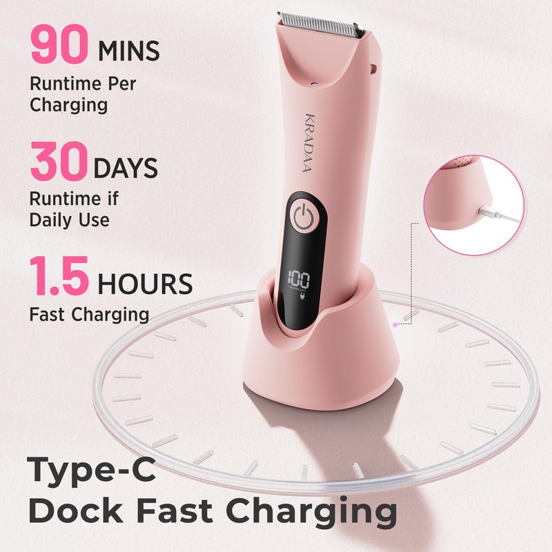 Bikini Trimmer for Women Pubic Hair: Rechargeable Eletctric Razors for