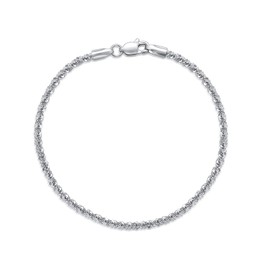 LELOUCHY Solid Sterling Silver Sparkle Gypsophila Chain Bracelet for Women Silver Chain Jewellery - Lobster Claw Clasp 2mm 6.5 Inch