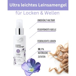 Flaxseed Gel for Hair & Curls - Anti Frizz Curling Gel, Leave in Conditioner & Moisturiser for Natural Curls, Dry & Broken Hair - Flaxseed Gel Curly Girl Hair Defining Gel