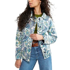 Vera Bradley Women's Quilted Jacket with Pockets (Extended Size Range), Provence Paisley Berry Blue