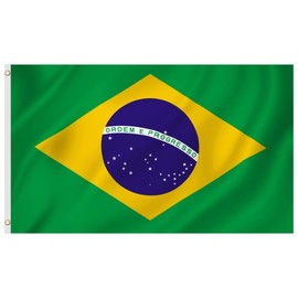 Second Ave Brazil Flag 5ft X 3ft Large with Brass Eyelets Brazilian National Sports World Cup Party Celebration Banner Flag