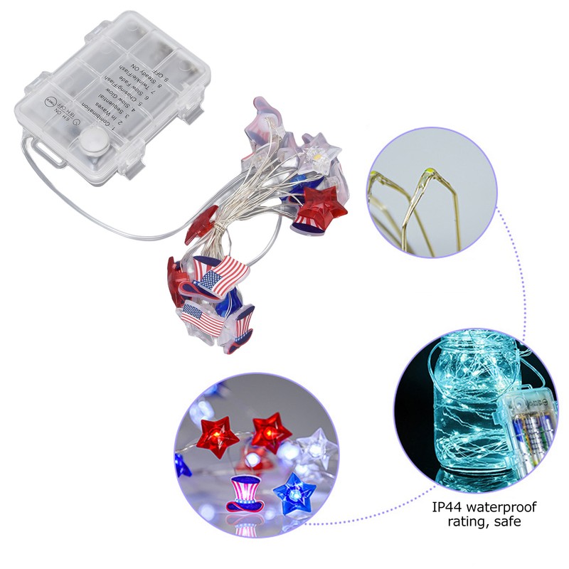 Independence Day Light String Wireless Remote Control IP44 Waterproof Timing