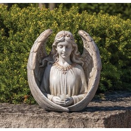 Joseph's Studio by Roman, 13" H Solar Angel Holding a Bird Garden Statue, Religious Outdoor Decor