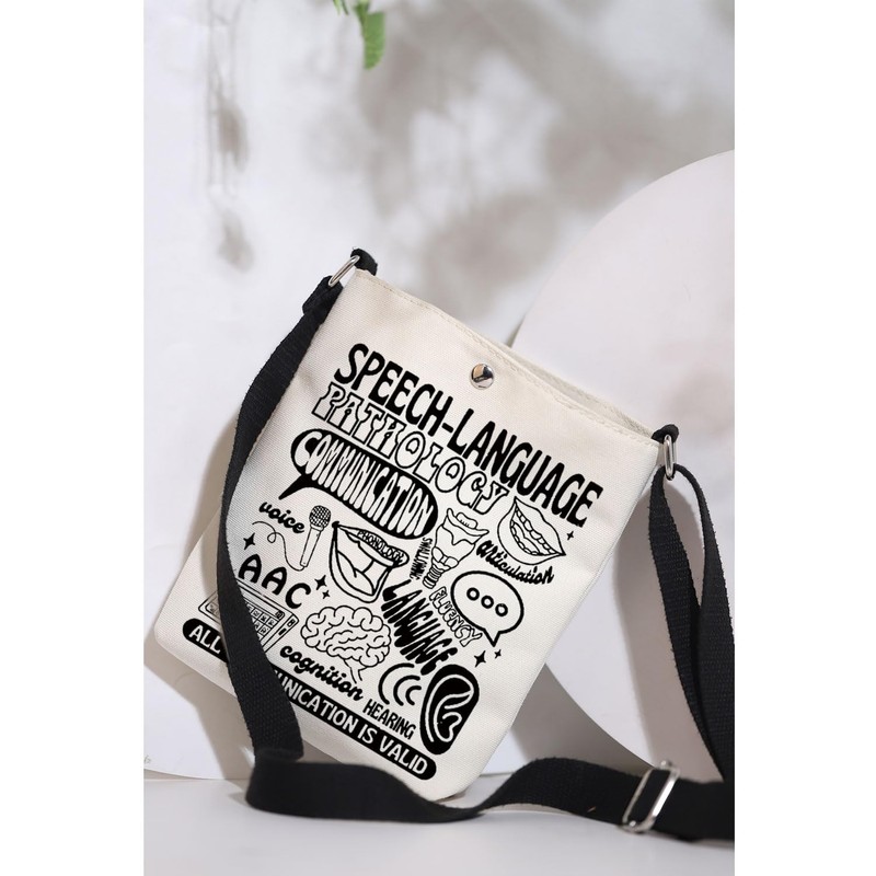 KUIYAI Speech Therapist Gift, SLP Scope of Practice Crossbody Bag,
