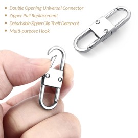 Aemoe Double Opening Mini Carabiner Zipper Clip Zipper Pull Replacement, Zipper Clip Theft Deterrent, Multipurpose Small Carabiner Zipper Clip for Luggage Suitcase Backpacks Key for Traveling Hiking