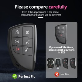 for Chevy Key Fob Cover with Keychain.TPU Keyshell No Screws Required for Installation. Compatible with 2021-2025 Silverado Sierra Tahoe GMC Yukon Suburban Denali (Sakura Pink, 6-Buttons)