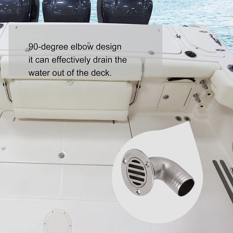 Acouto Boat Deck Drain 90 Degree Deck Drain Fittings 1.5in