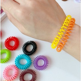 Basic spring headband, hair tie, wristband, telephone cord, hair band, color random, hair tie / 기본형 스프링 헤어밴드 머리 묶기 팔목 전화선 머리카락 밴드 컬러 색상랜덤 머리끈