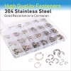 Unbranded 327Pcs Stainless Steel E-Clip Circlip Kit Retaining Ring Assortment