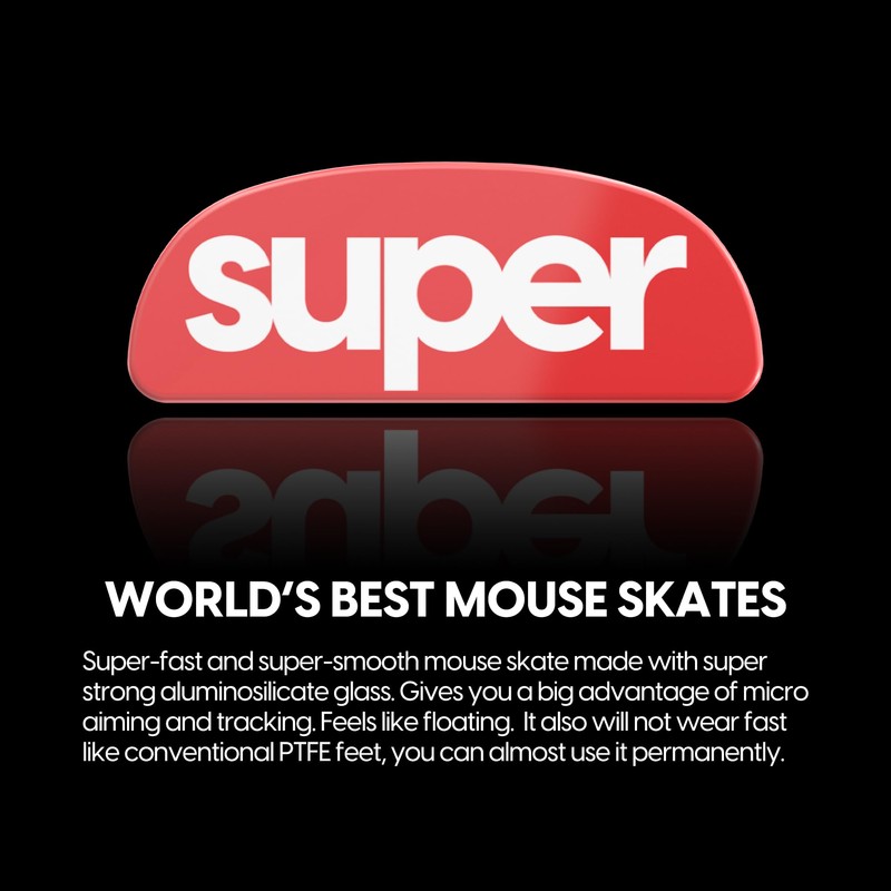 Superglide2 - New Controllable Speed Textured Surface Smoothest Mouse Feet/Glides