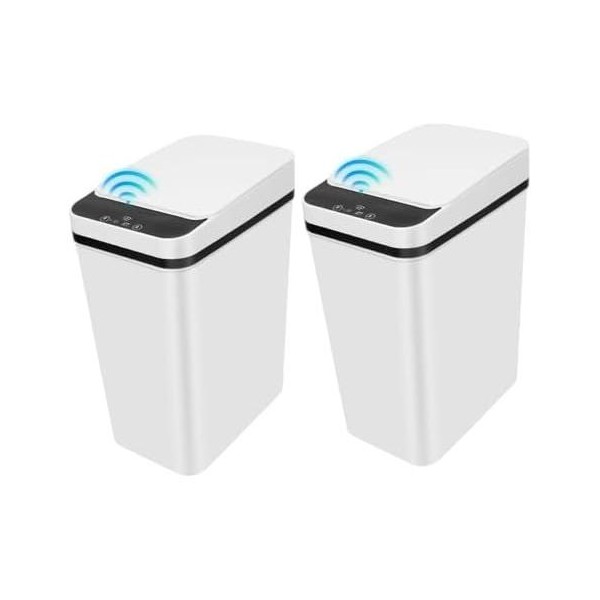 2 Pack Bathroom Trash can,Smart Touchless Trash Can,Automatic Motion Sensor