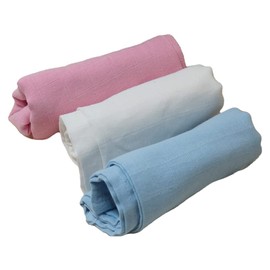 Lyra Linens - 100% Cotton Soft Muslin Cloths for Baby Reusable Burp Cloths Feeding Muslin Squares Large 70x70cm - Choose from x3 colours - Pack of 2 or 4 (2, White)