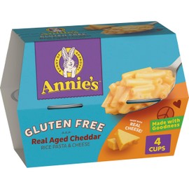 Annie's Gluten Free Macaroni and Cheese, Microwavable Rice Pasta and Real Aged Cheddar, 4 Cups, 8.04 oz