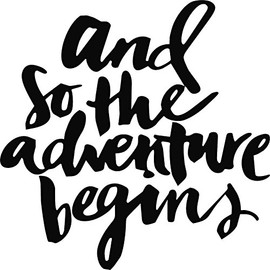 AND SO THE ADVENTURE BEGINS VINYL STICKER (5" X 5")
