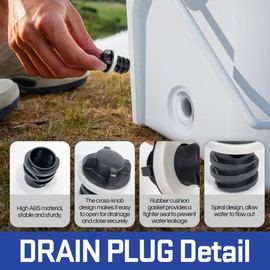 Cooler Plug Replacement for YETI, 2 Pack Cooler Drain Plug Compatible with YETI & RTIC Coolers, Leak-Proof Plug Replacement for YETI Tundra, Roadie, Tank Coolers and RTIC, Cooler Part