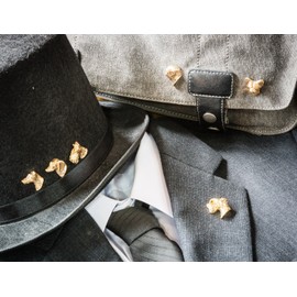 Boston Terrier Made in England 22ct Gold Plate Art Dog Pin Badge Collection