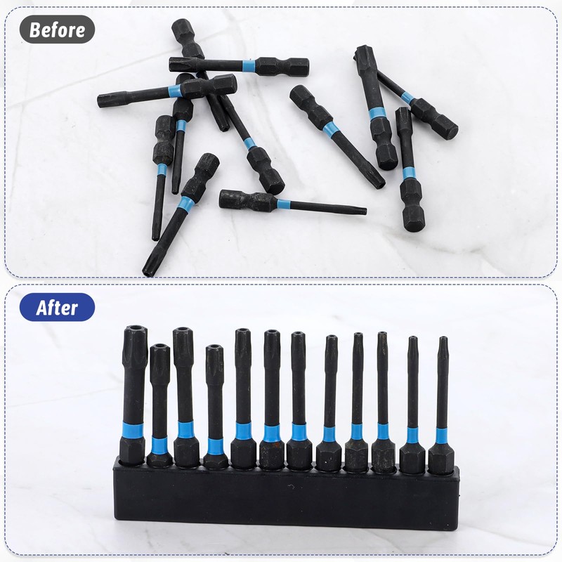 Pack of 10 12 Hole Bit Holder with Hex Shank,