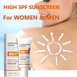 High SPF Sunscreen Set - 2Pcs SPF 90 Sun Screen Protector for Face & Body - Outdoor Travel Size Sport 90 SPF Sunscreen, 50g Each
