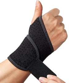 Wrist Strap,2 Pack Wrist Compression Strap and Wrist Brace Sport Wrist Support Gym Wrist Straps for Fitness, Weightlifting, Tendonitis, Pain Relief.etc - Wear Anywhere - H HOME-MART Unisex, Adjustable Wrist Wraps (Black)