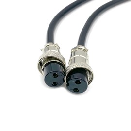 BOUUNCIY 3.28 ft GX20 2 Pin Double Female Head Aviation Cordset, GX20 2Pins Female to Female Connector Electrical Cable Panel Mount Circular Metal Aviation Adapter Cordset for Ships 15AWG (1meter)