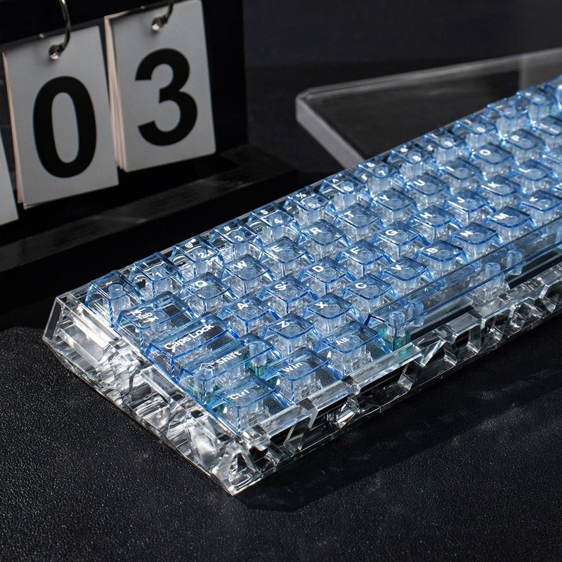Mechanical Keyboard Case Transparent Keyboard Housing Compatible with Wooting60/HM66/Mad60/M6lite/Rakka Keyboard
