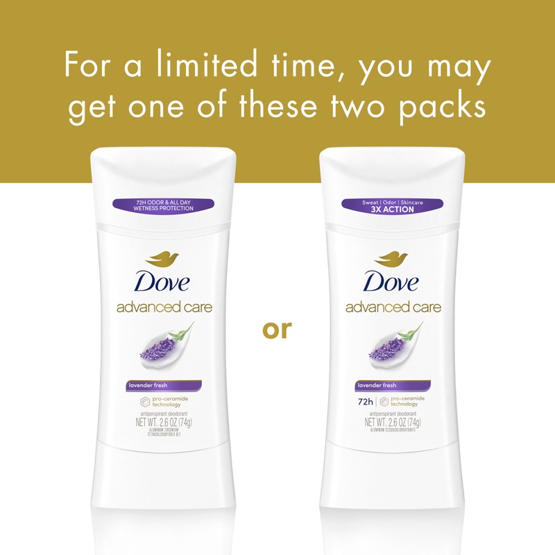 Dove Advanced Care Antiperspirant Deodorant Stick Lavender Fresh for Helping