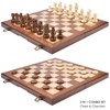 AMEROUS Wooden Chess & Checkers Set with Upgraded Weighted Chess