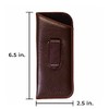 Calabria Slip-In Eye Glasses Case w/Plastic Pocket Clip Faux Leather