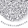 Vicloon 1200 Pcs Acrylic Letter Beads, 7mm White Alphabet Beads
