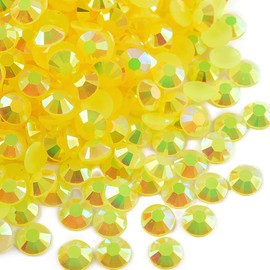 Blinginbox 2500pcs 4mm AB Resin Flatback Rhinestone for Crafting,Flatback Round Jelly Rhinestones Bedazzling Non Hotfix Crystal Gems for Nails Face Makeup Tumblers Mugs DIY Crafts.(Citrine AB)