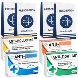 Lemicin 4pcs Funny Joke Pill Boxes Prank Pill Boxes Rude Gag Gifts Box Novelty Christmas Gifts Xmas Presents Secret Santa Gifts Funny Stocking Fillers for Adults Men Boyfriend Dad