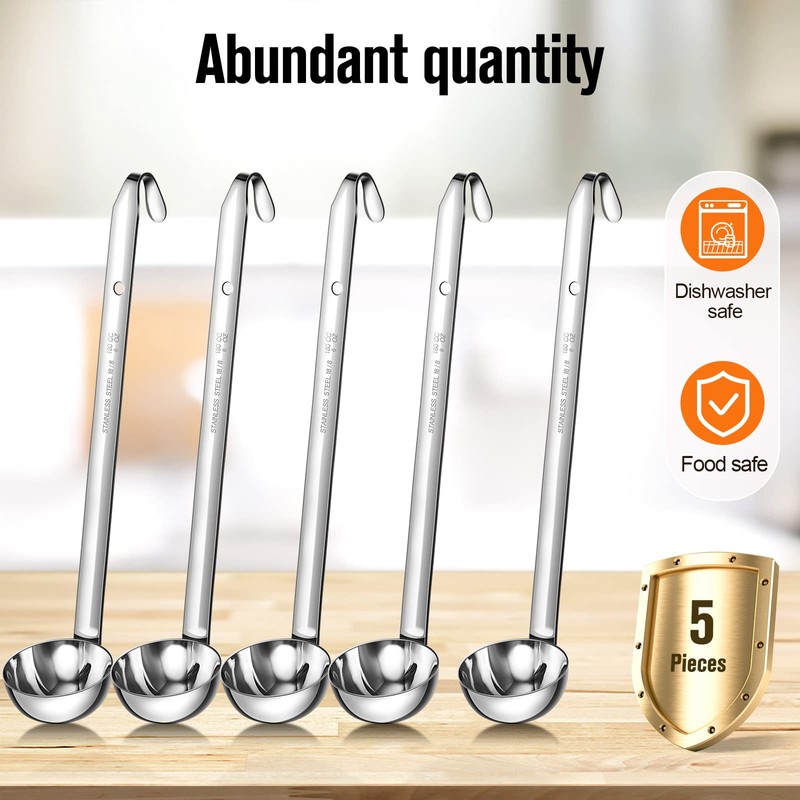 Cunhill 5 Pcs Soup Ladles Stainless Steel Serving Ladles with