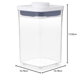 OXO Good Grips POP - Recipiente hermético para almacenar alimentos, Contenedores individuales, Transparente, 1.1 Qt - Square - Brown Sugar, 1         
