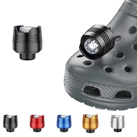 ciciglow Headlight for Crocs, 2 Piece Torch Attachment for Crocs, Waterproof Charm Accessories for Kids and Adults, LED Flashlights for Outdoor Camping