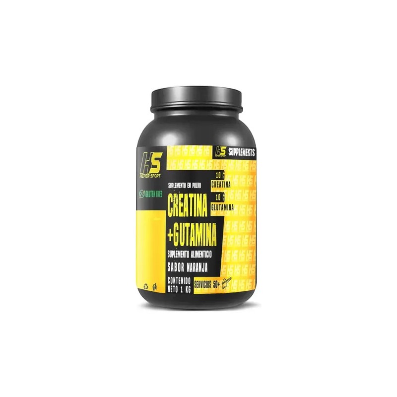 Suplemento Deportivo Hiper Sport Creatina Glutamina 1 Kg Naranja