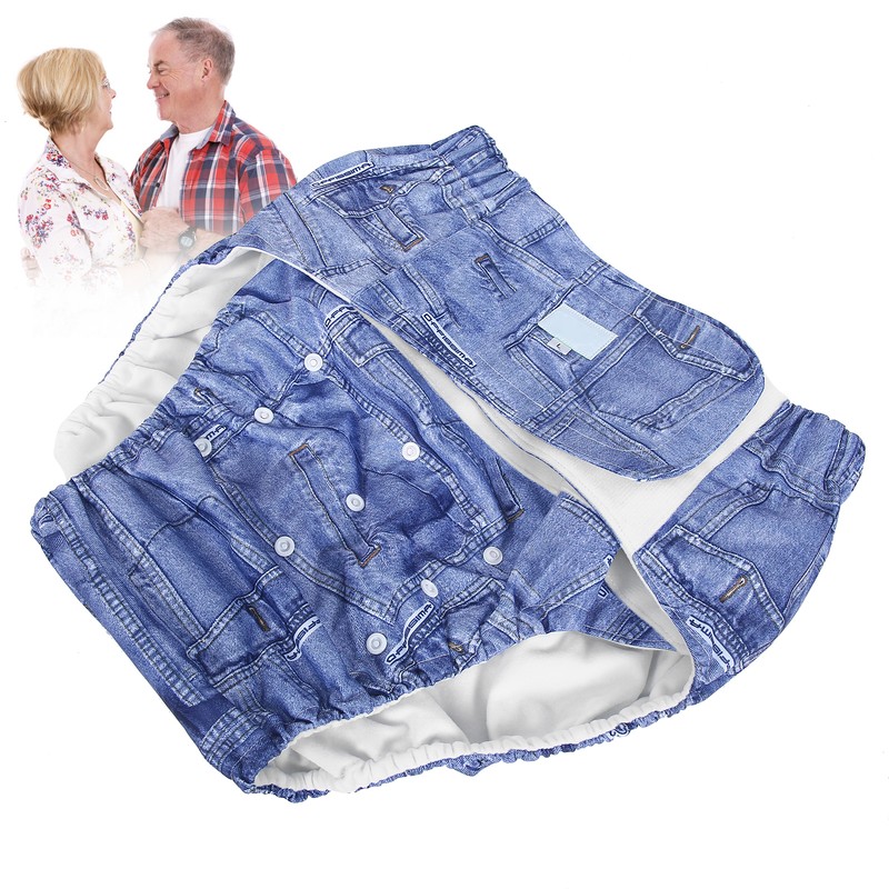Adult Diaper Adjustable Washable Elderly Diaper Reusable Incontinence Nappy PantsA09