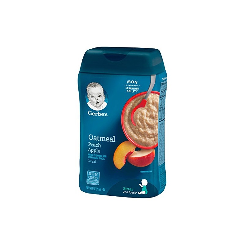 Gerber Probiotic Oatmeal and Peach Apple cereal helps expose babies