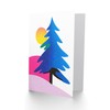 Artery8 Greeting Card Modern Abstract Tree Snow Sun Bold Colourful