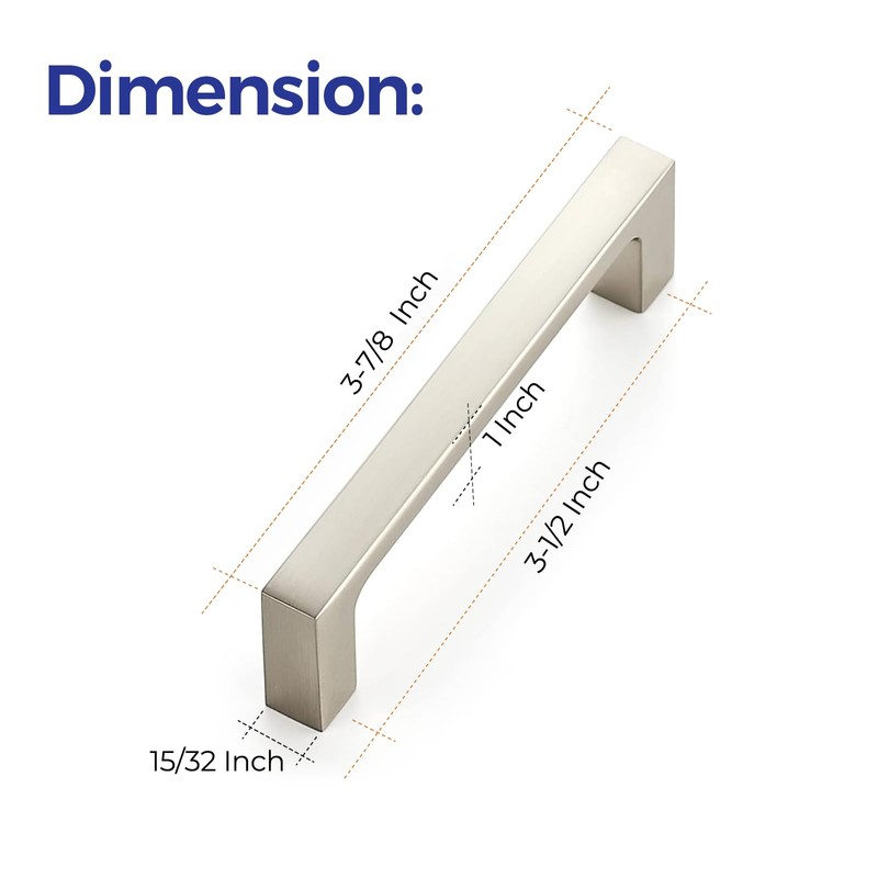 Ravinte 30 Pack Solid 3-1/2 Inch Kitchen Square Cabinet Handles