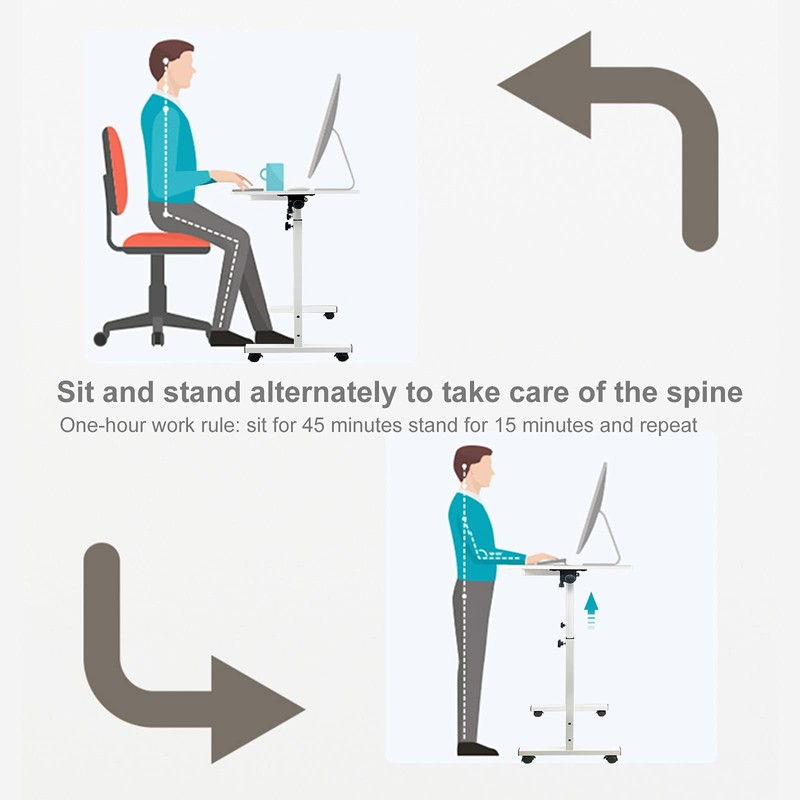 KOUPA Adjustable Height Standing Desk, Writable Tempered Glass Desktop with