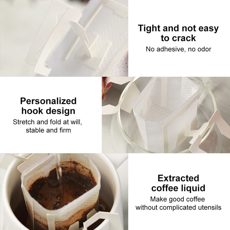 150-Pack Single-Serve Coffee Filter Bags, Hanging Ear Design, 7.5x9cm, Chemical-Free