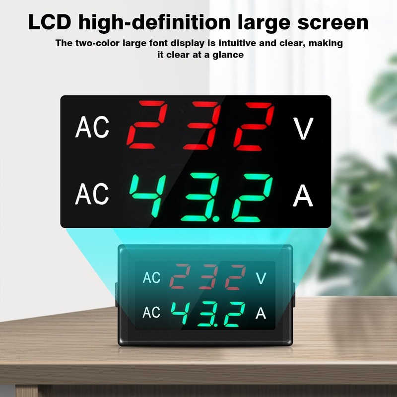 Jadeshay LCD Voltmeter Ammeter AC50-500V 0-120A Voltage Meter Electricity Meter