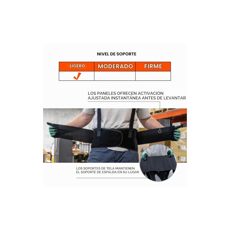 Ergodyne ProFlex 1650 - Cinturón de apoyo para la espalda,