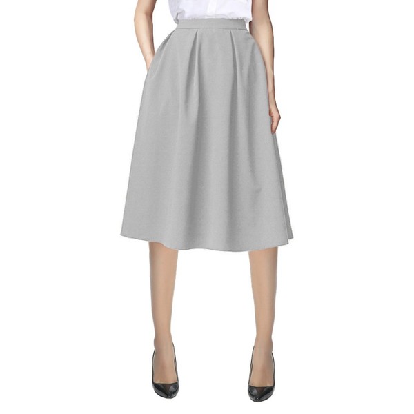 Urban CoCo Women's Flared A line Skirt Pleated Midi Skirt