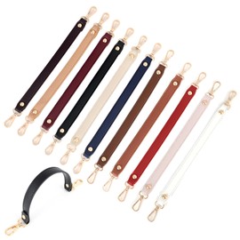 TOEDNNQI Bag Handle, 13.0 inches (33 cm), Leather Purse Handle, Replacement Strap, Shoulder Handbag, Purse, DIY, Accessory Parts, Handmade Material, Bag Accessories, Gold (Red)